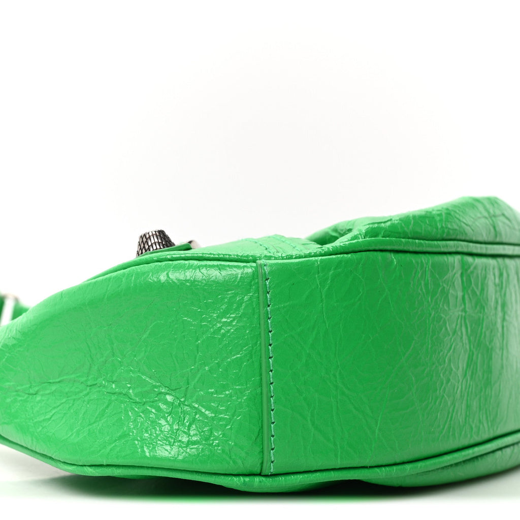 Balenciaga Agneau Arena Le Cagole Shoulder Bag XS Vivid Green