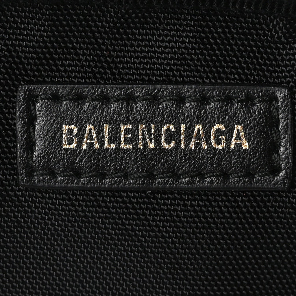 Balenciaga Faux Fur Diagonal Logo Explorer Crossbody Pouch  Black White
