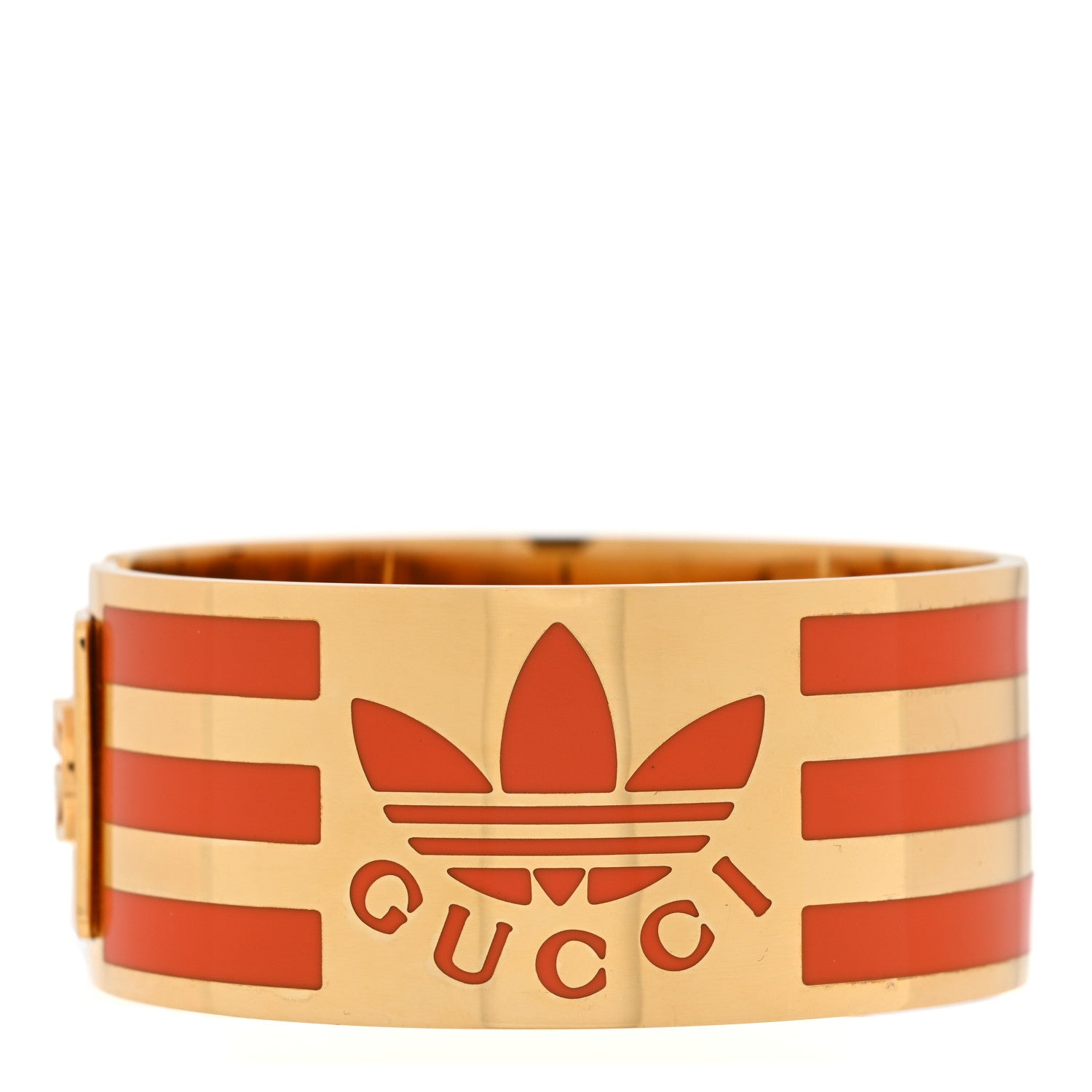 Gucci X ADIDAS Metal Enamel Cuff Bracelet S Orange