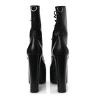 Saint Laurent Calfskin Mina Lace Up Platform Boots 40 Black