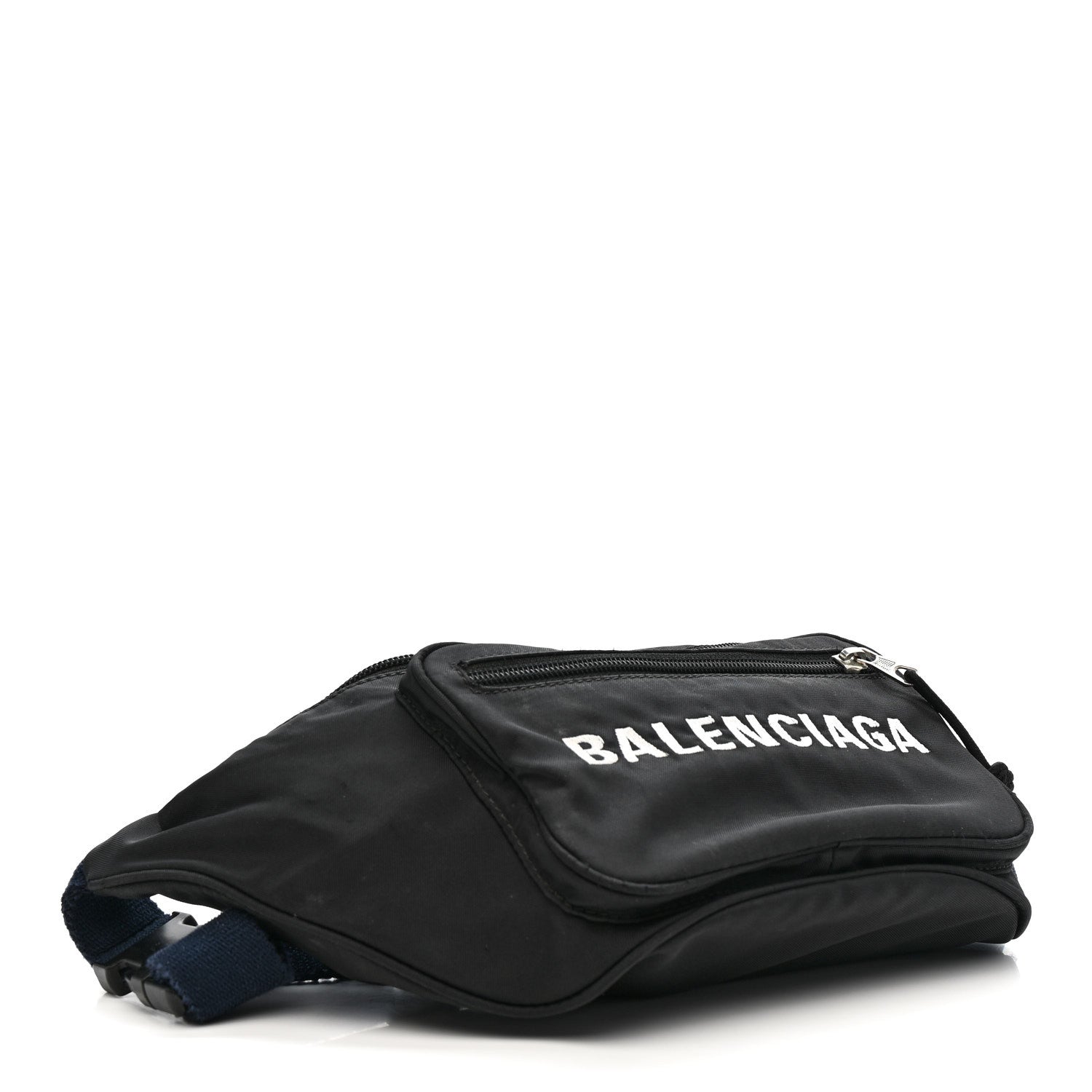 Balenciaga Recycled Sport Nylon Logo Embroidered Wheel Beltpack Black