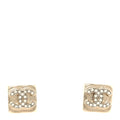 Chanel Metal Crystal Mini Square CC Earrings Gold