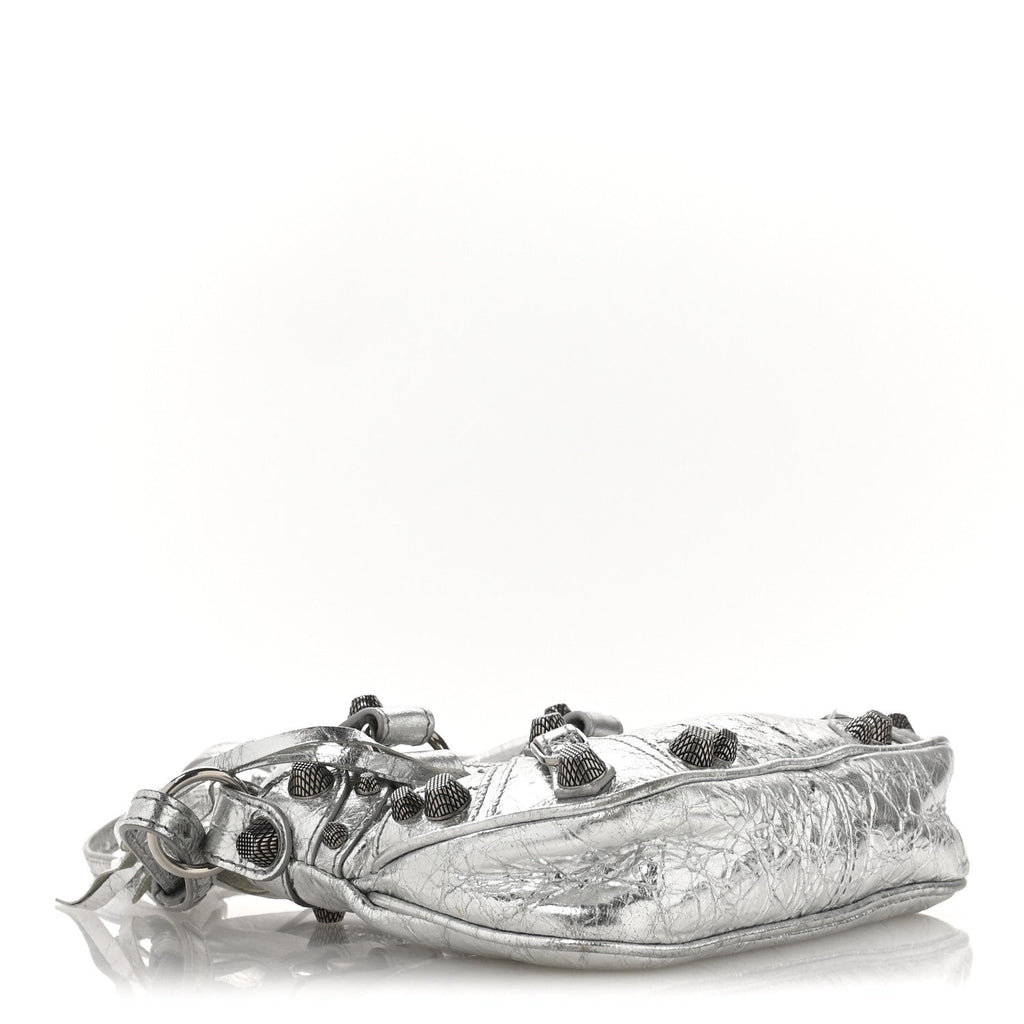 Balenciaga Agneau Arena Neo Cagole Mini Handbag Silver