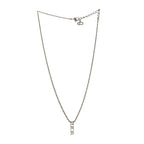 Christian Dior Metal Logo Necklace Silver