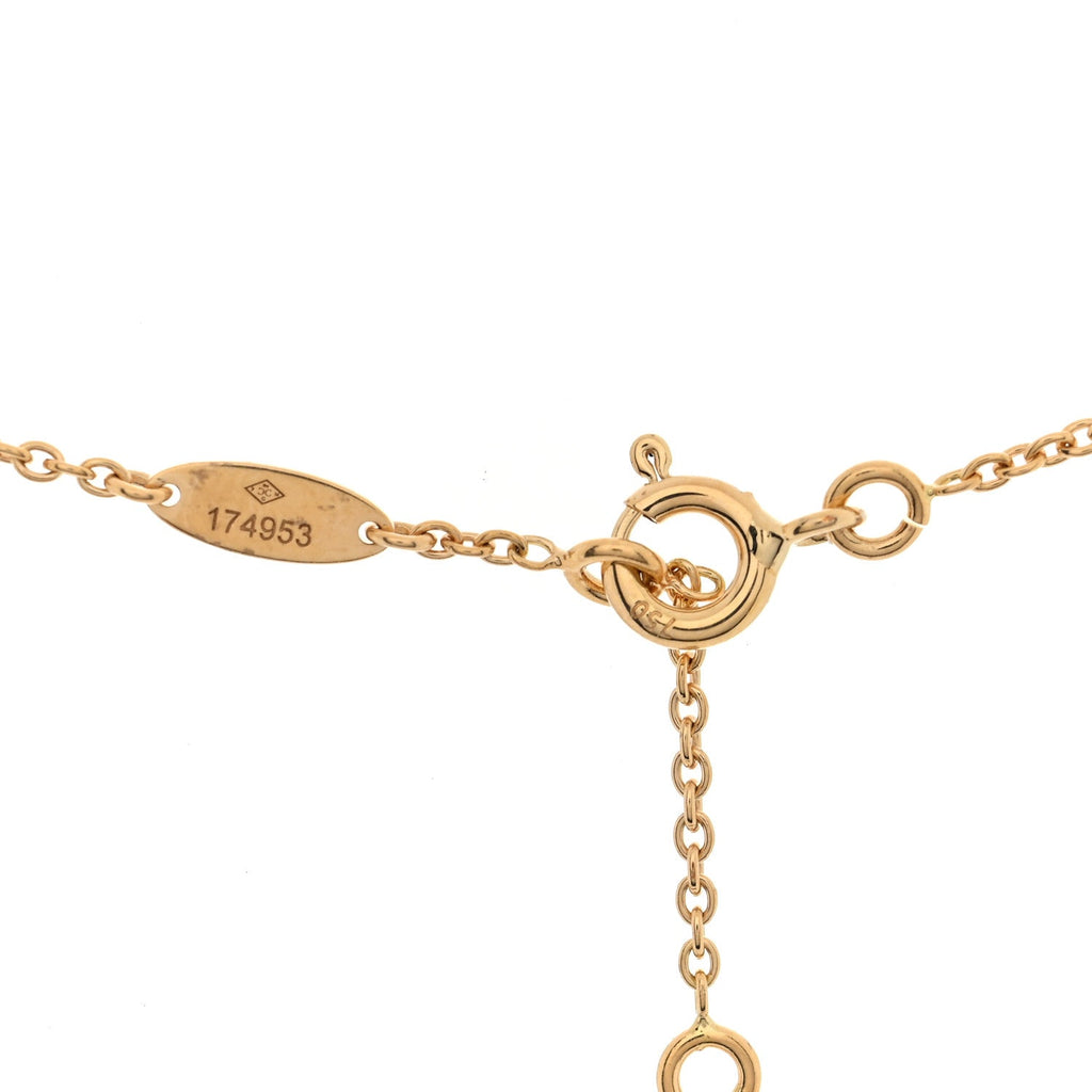 Christian Dior 18K Yellow Gold Diamond Mother of Pearl Rose Des Vents 5-Station Necklace