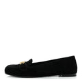Chanel Suede Crystal CC Mocassin Loafers 39.5 Black