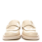 Chanel Shiny Calfskin Logo Loafers 39.5 Beige