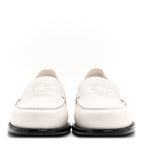 Chanel Lambskin CC Mocassin Loafers 38.5 White