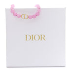 Christian Dior Metal Resin Bead 30 Montaigne Choker Necklace Pink Gold