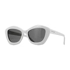 Saint Laurent Sunglasses Cat Eye Full Rim, Ivory Frame and Grey Lens SL68004