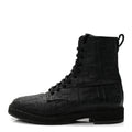 Fendi Nappa FF Embossed Womens Biker Boots 39.5 Black