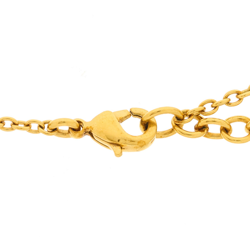 Christian Dior Metal Pearl CD Necklace Gold Black