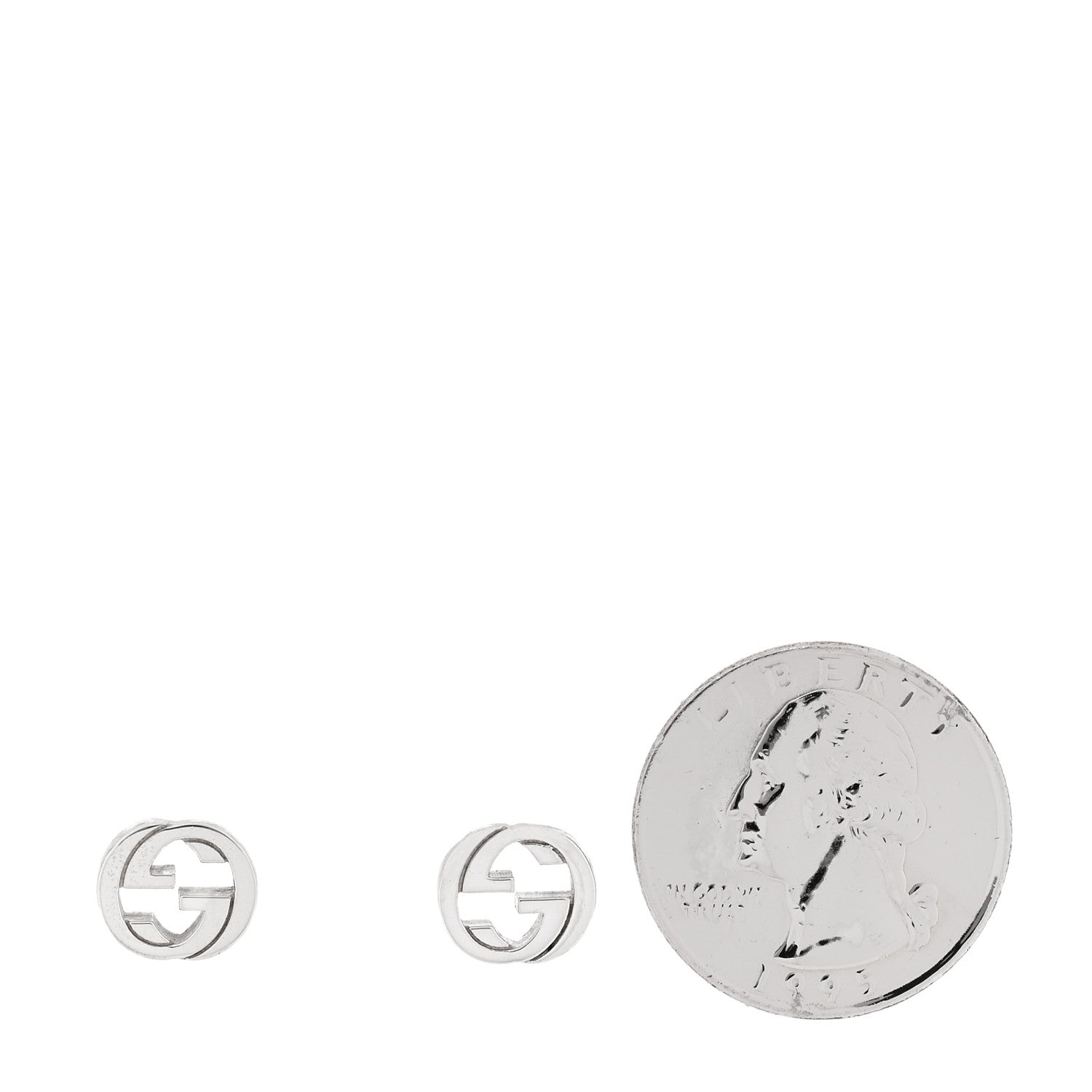 Gucci Sterling Silver Interlocking GG Stud Earrings