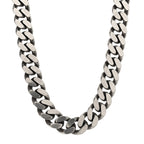 Saint Laurent Metal Curb Chain Necklace Oxidized Silver