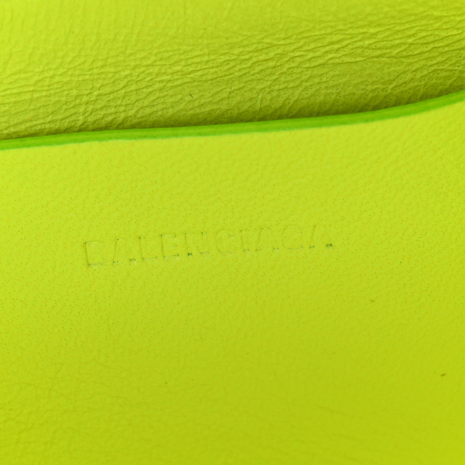 Balenciaga Grained Calfskin Embossed Car Camera Bag Yellow Fluo Black