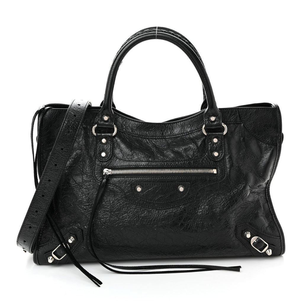 Balenciaga Agneau Classic Silver Hardware City Black