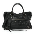 Balenciaga Agneau Classic Silver Hardware City Black
