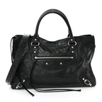 Balenciaga Agneau Classic Silver Hardware City Black