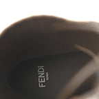 Fendi Vitello Stretch Fabric FF Rockoko Biker Boots 37 Maya Chocolate
