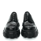 Prada Spazzolato Rois Monolith 55mm Derby Loafers 8 Black