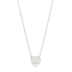 Gucci Sterling Silver Trademark Heart Pendant Necklace