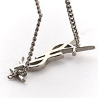 Saint Laurent Monogram Charm Bracelet Silver