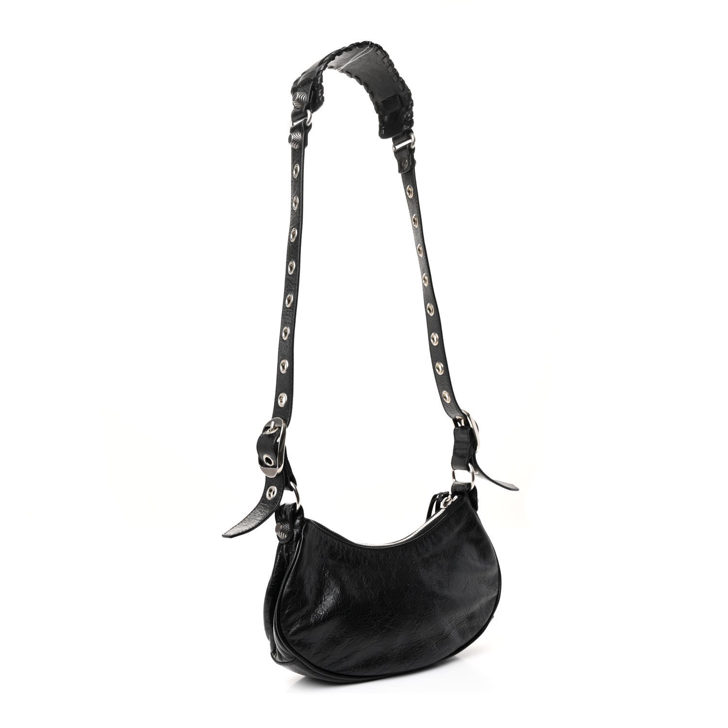 Balenciaga Agneau Arena Le Cagole Shoulder Bag XS Black