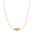 Chanel Crystal Pearl CC Heart Choker Necklace Gold