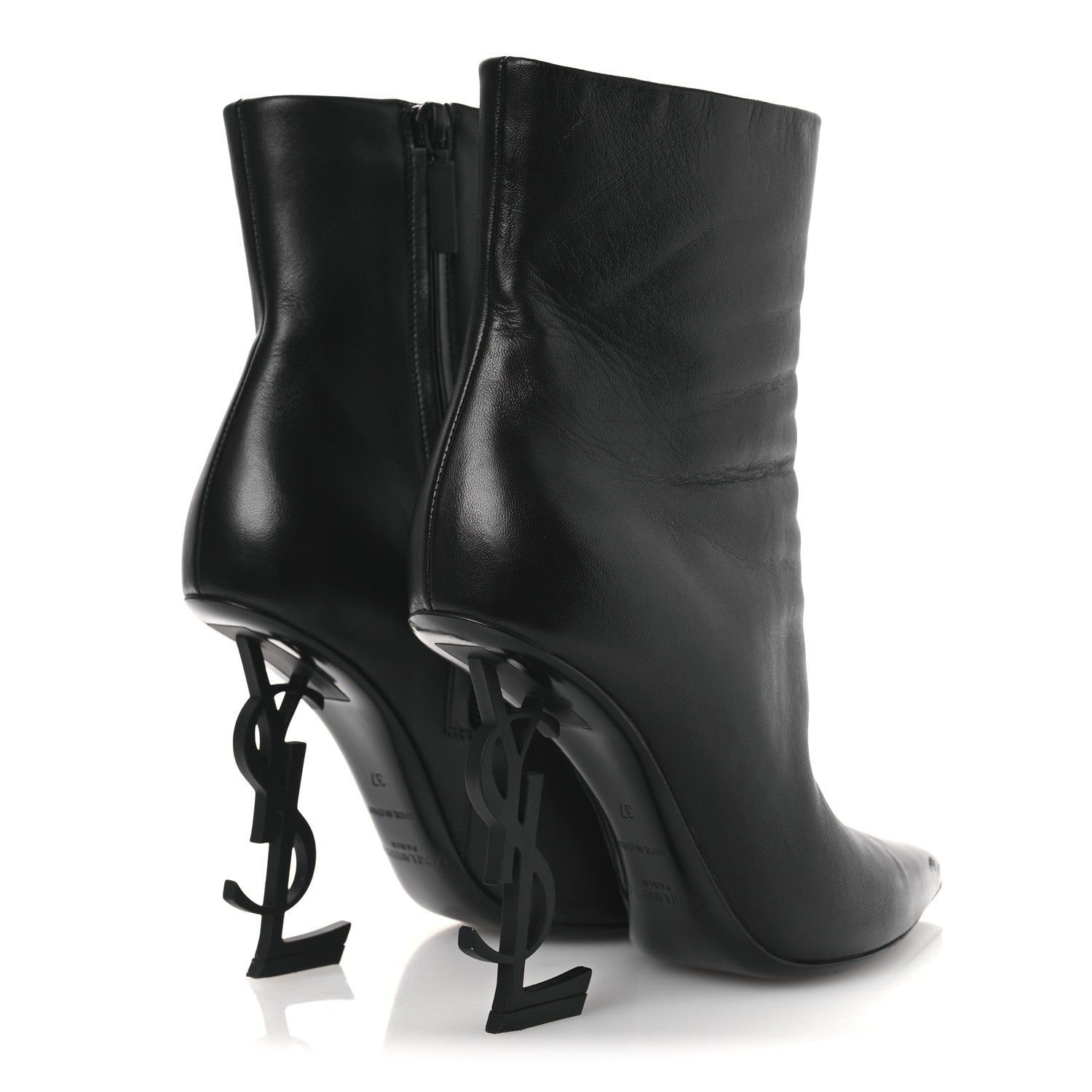 Saint Laurent Nappa Vendome Opyum 110 Ankle Boots 37 Black