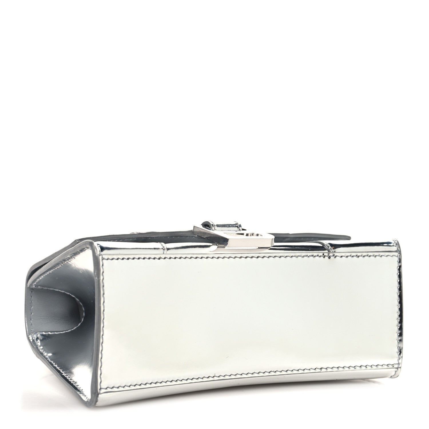 Balenciaga Metallic Calfskin Hourglass Top Handle Bag XS Silver