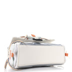 Balenciaga Faux Calfskin Fabric Glow In The Dark Small Sneakerhead Top Handle Bag White Orange
