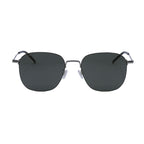 Saint Laurent Sunglasses Rectangle Full Rim, Silver Frame and Grey Lens SL388/KWIRE001