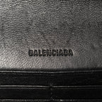 Balenciaga Metallic Extra Supple Calfskin Crocodile Embossed Gossip Wallet On Chain Silver