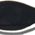 Balenciaga Grained Calfskin Miami Logo Cash Coin Card Holder On Keychain Black