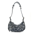Balenciaga Denim BB Monogram Le Cagole Shoulder Bag XS Blue