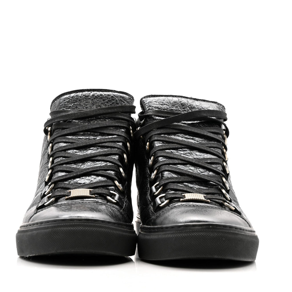 Balenciaga Agneau Arena Opaque Womens High Top Sneakers 41 Black