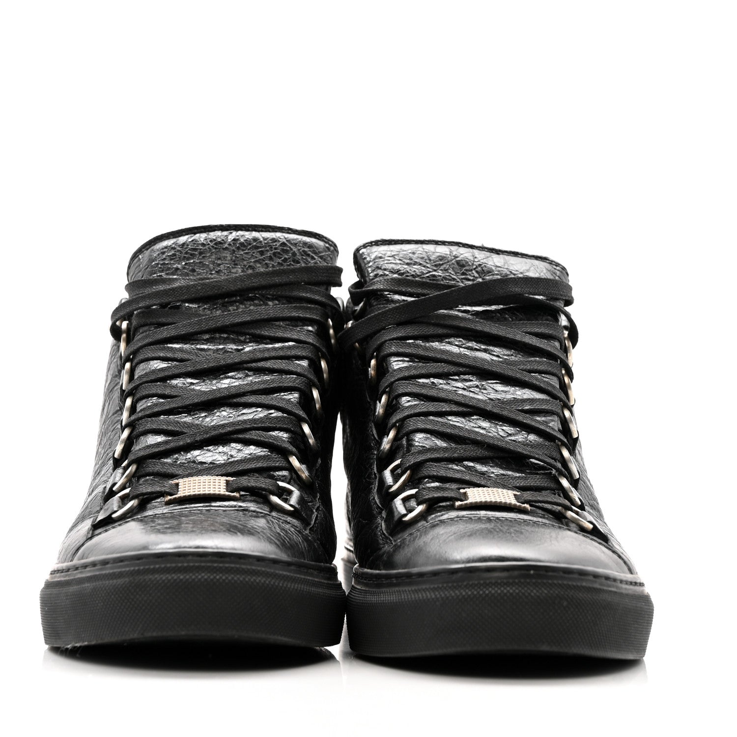 Balenciaga Agneau Arena Opaque Womens High Top Sneakers 41 Black