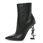 Saint Laurent Calfskin Opyum Ankle Boots 40 Black