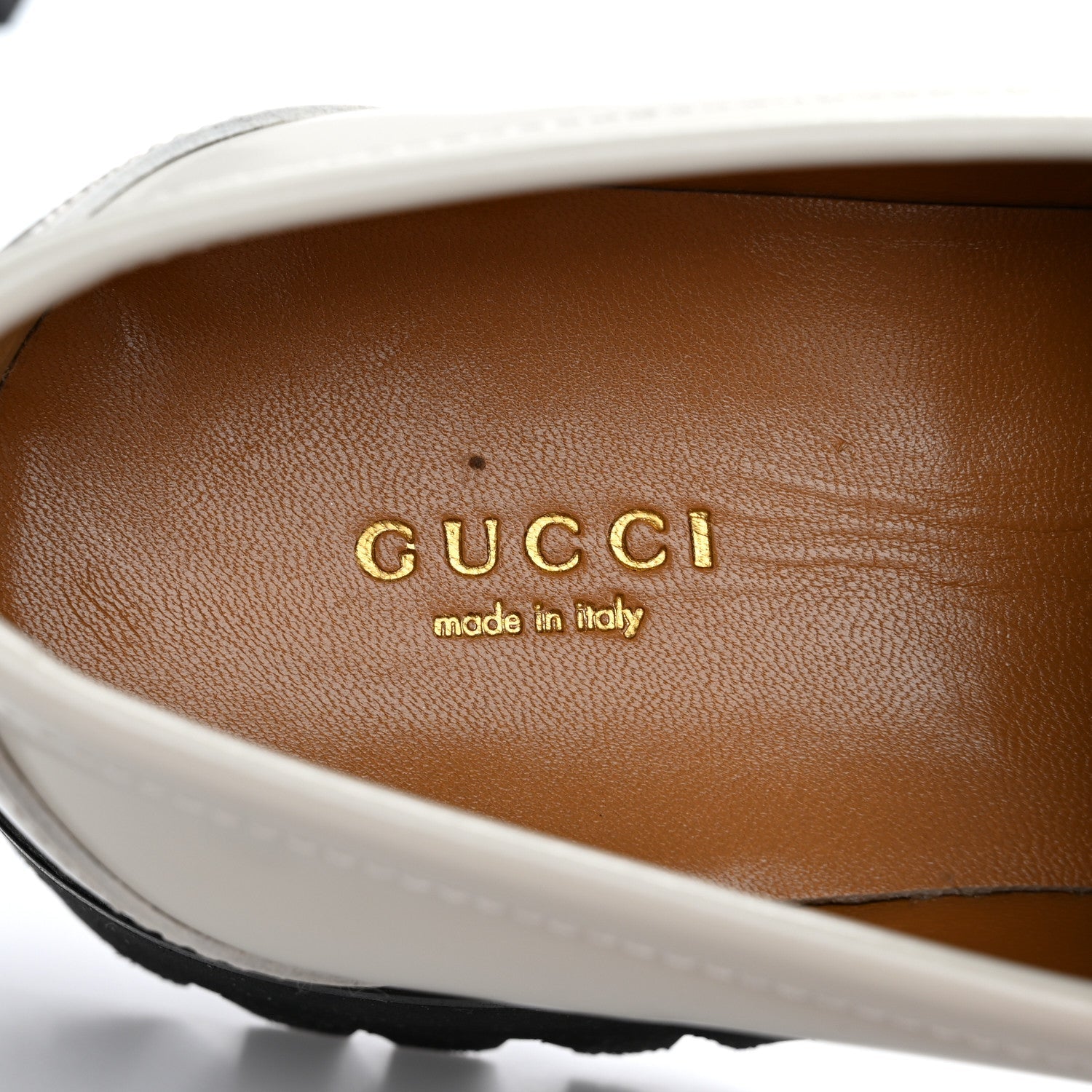 Gucci Cordovan Lux Womens Jeanne Platform Lug Sole 30/45mm Loafers 39.5 White