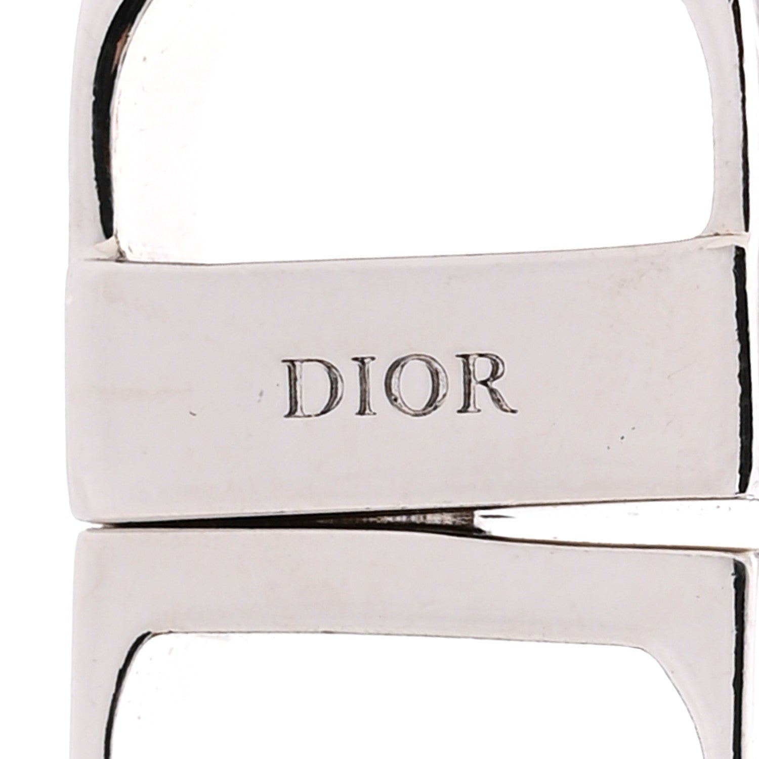 Christian Dior Metal CD Icon Chain Link Necklace Silver
