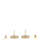 Chanel Crystal CC Round Earrings Gold
