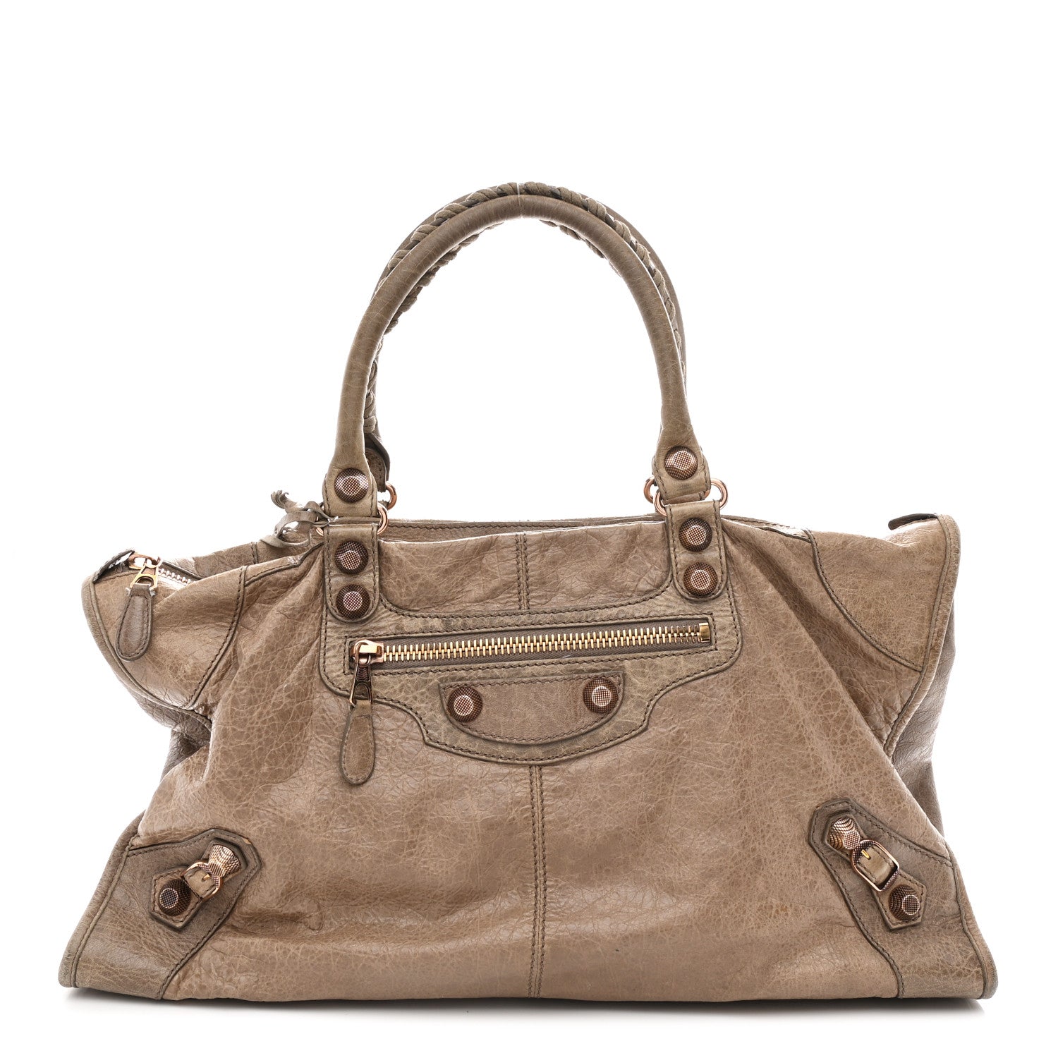 Balenciaga Agneau Giant 12 Rose Gold Hardware Work Gris Poivre