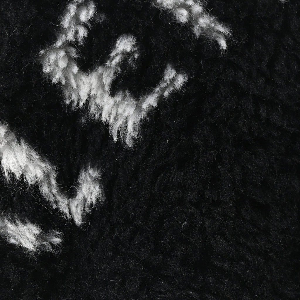 Balenciaga Faux Fur Diagonal Logo Explorer Crossbody Pouch  Black White