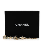 Chanel Crystal Pearl CC Charms Drop Earrings Gold