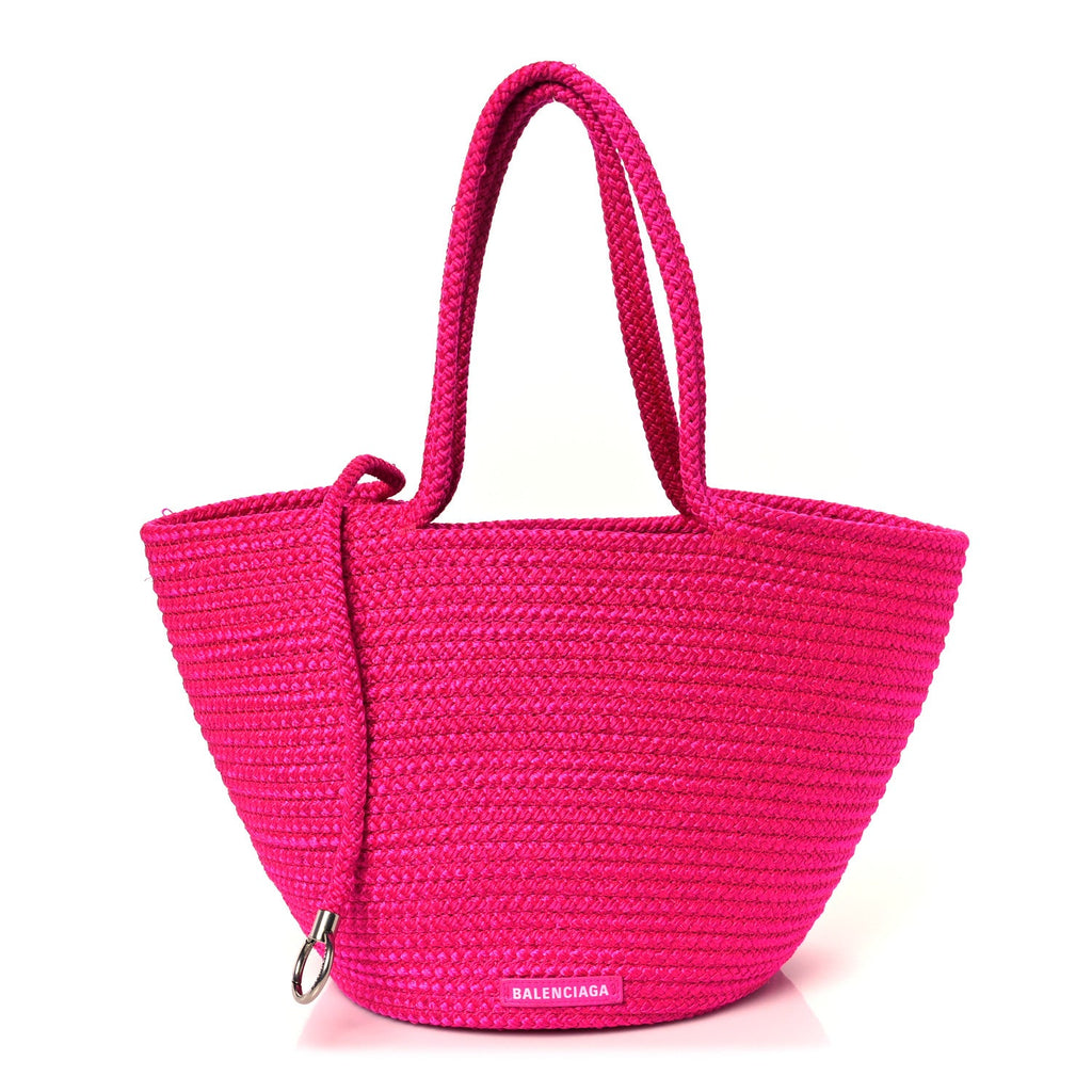 Balenciaga BOTTEGA VENETA Raffia Large Ibiza Basket Bag  Lipstick Pink
