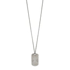 Chanel Metal Crystal Ruthenium Dog Tag Charm Necklace Black