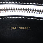 Balenciaga Calfskin Embossed Plaid North-South Small Barbes Shopper Tote Red
