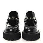 Gucci Cordovan Lux Womens Horsebit Platform Ankle Boots 36 Black
