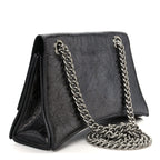 Balenciaga Metallic Crushed Calfskin Quilted Small Crush Chain Bag Steel Grey