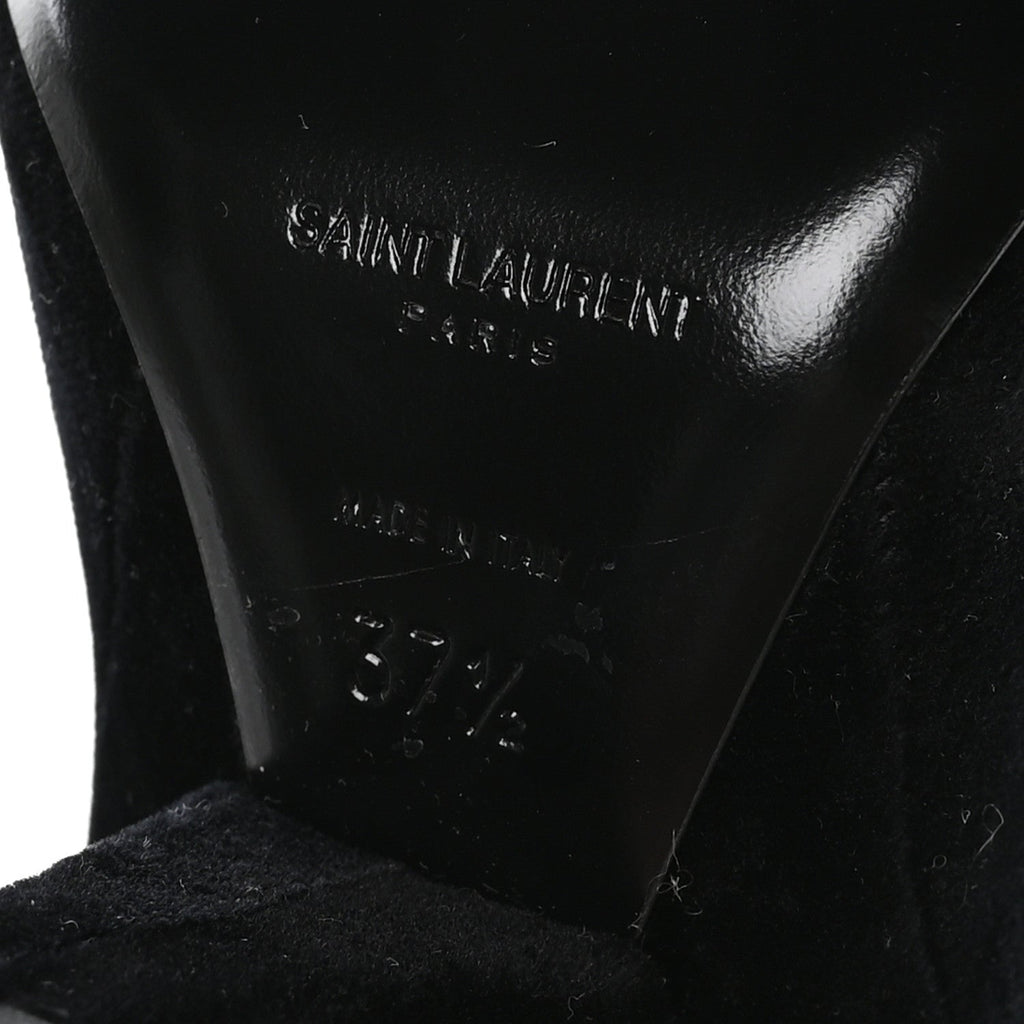 Saint Laurent Velvet Niki 105 Thigh High Boots 37.5 Black
